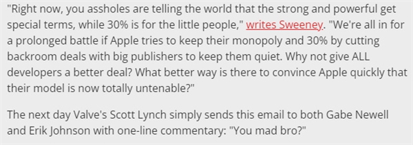 epic ceo痛骂v社和苹果 反遭对方嘲讽：急了