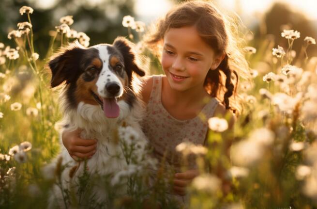 ai绘画 儿童 宠物 狗 (1)