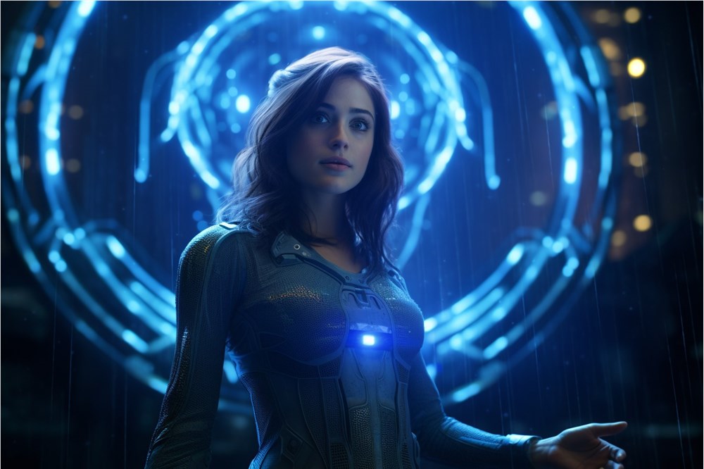 科幻 数字人
(2) (图片来源:ai合成) 科幻 数字人
(2)