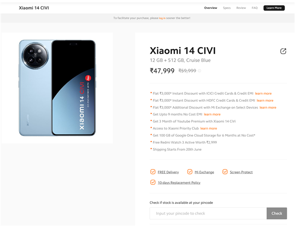 3473元起！小米14 civi发布：civi 4 pro海外更名版