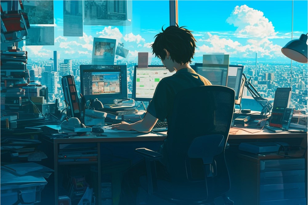 办公 打工人 工作 动漫 二次元 插画 (图片来源:ai合成) 办公 打工人 工作 动漫 二次元 插画