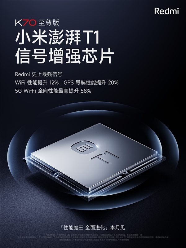 redmi k70至尊版首发d1独显芯片:凑齐小米自研芯片四件套!