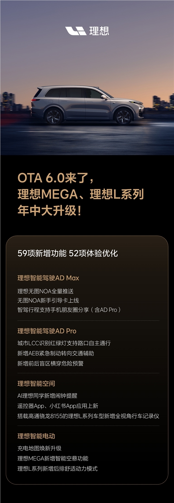 无图noa开启全量推送 全国都能开!理想汽车正式推送ota 6.0