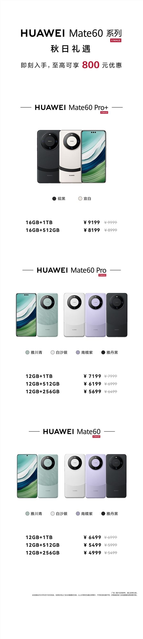华为mate 60系列突然降价800元!客服回应:降价前购买的用户可价保