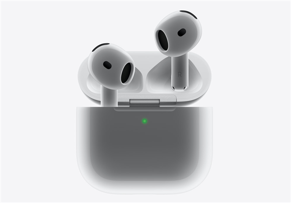 苹果airpods 4充电盒配备隐藏电容式按钮：用于配对和恢复出厂设置