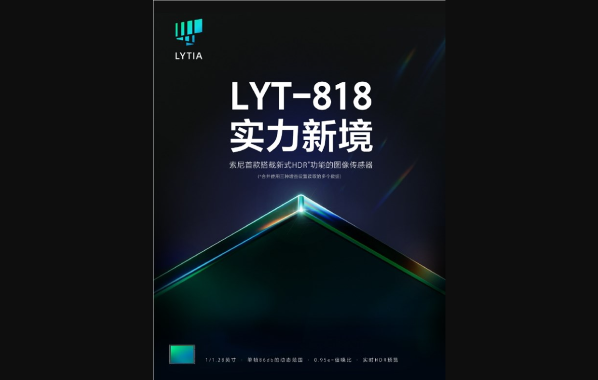 1/1.28英寸大底!索尼光喻lyt-818图像传感器官宣:首发机型揭晓