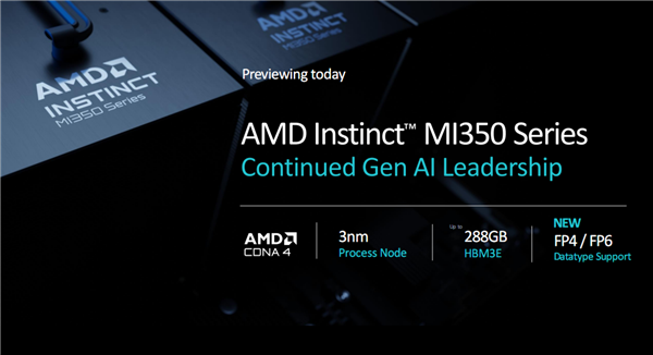 288gb海量内存！amd官宣下代gpu加速卡instinct mi355x：3nm cnda4全新架构