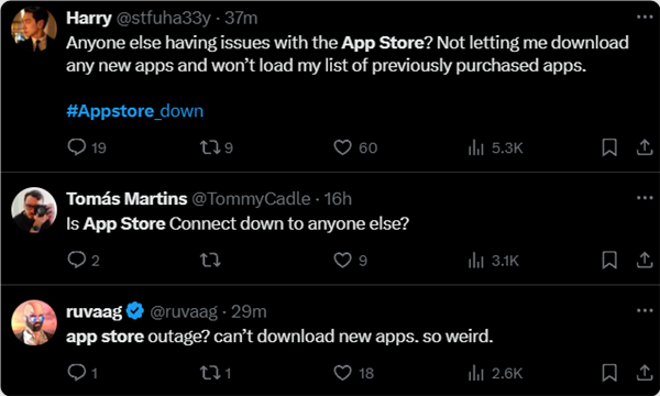 iphone用户中招!苹果应用商店深夜全球崩溃:无法下载app