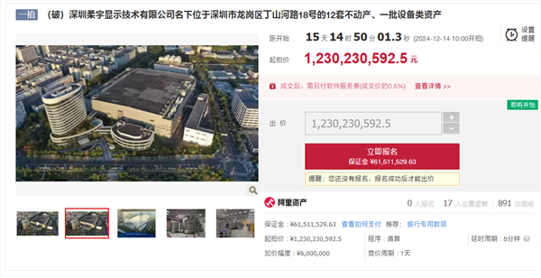 折叠屏手机鼻祖凉透!柔宇显示公司资产将拍卖:起拍价约12.3亿元