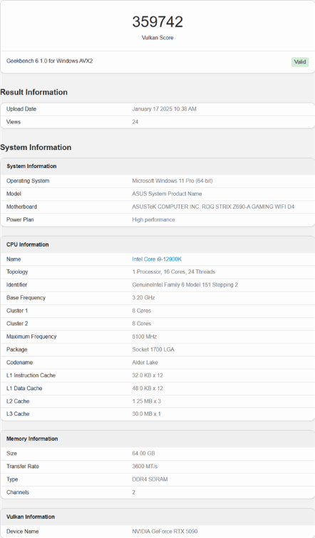 nvidia rtx 5090 vulkan/opencl性能首曝!比rtx 4090提升37%