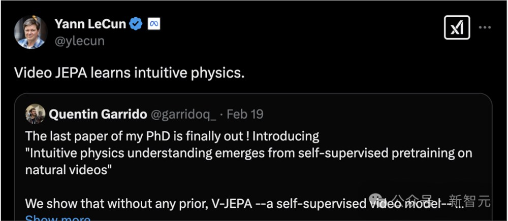 LeCun世界模型再近一步！Meta研究证明：AI可无先验理解直觉物理