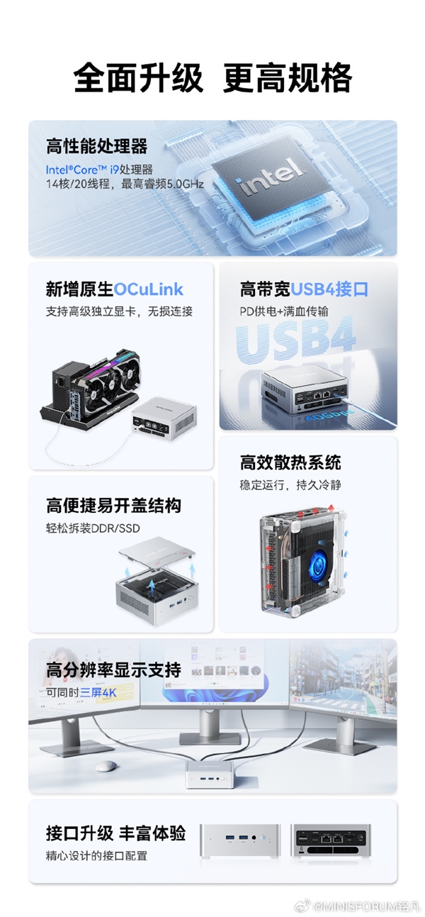 铭凡nab9 plus迷你机上市：i9-12900hk芯片 配usb4接口