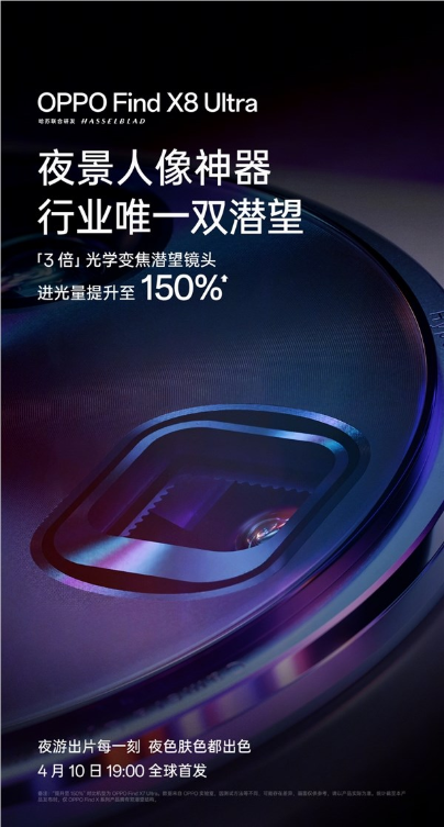 oppo find x8 ultra配备双潜望:3倍 6倍光变 行业唯一!