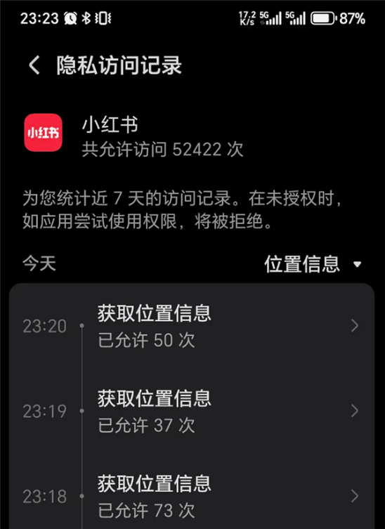 app 30天内疯狂访问位置信息7万次！小红书客服回应：不会泄露隐私