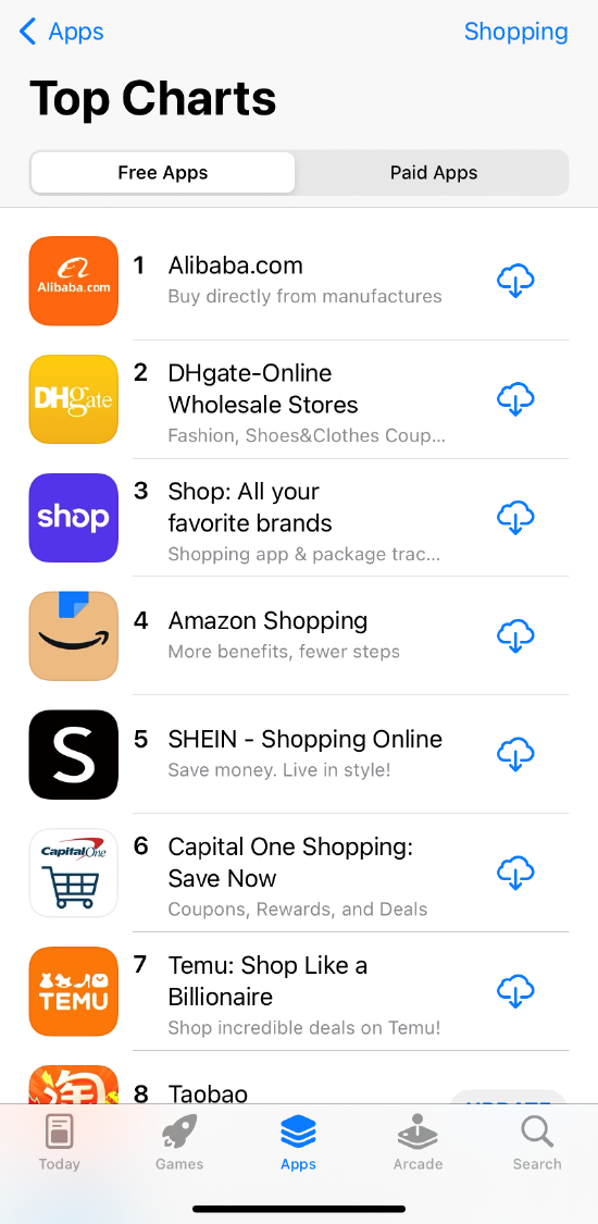 反向海淘！阿里国际站成功登顶美国App购物榜