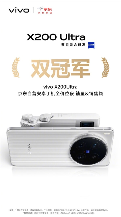 机圈v单！vivo x200 ultra首销获京东、天猫等渠道7k 价位段销量冠军