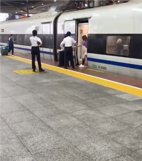 高铁车门开关原来是这个样子：强行扒阻后果十分严重
