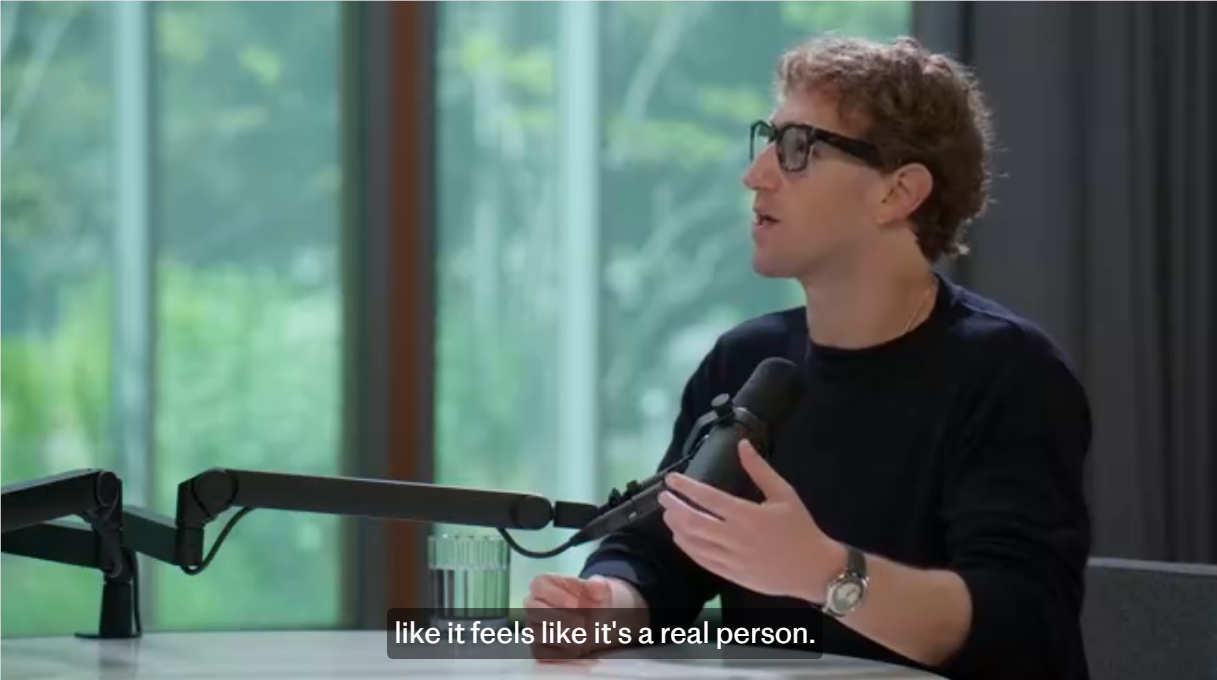 扎克伯格要用 AI 替换你的朋友、你的心理治疗师……