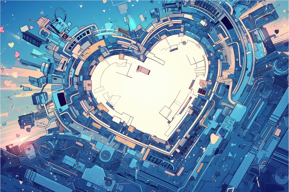 爱心 动漫 二次元 插画