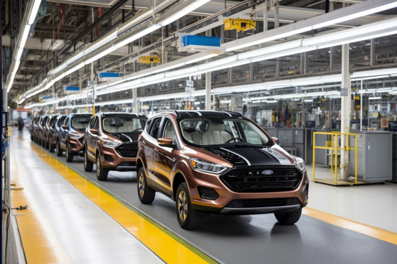 福特汽车工厂 (图片来源:ai合成) 福特汽车工厂