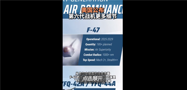 单架成本高达3亿美元！美国公布第六代战机细节：飞行速度预计将超2马赫