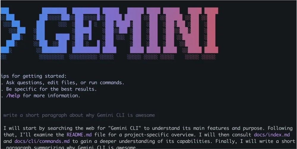 谷歌推出终端AI编程工具Gemini CLI  Gemini CLI安装使用教程一览