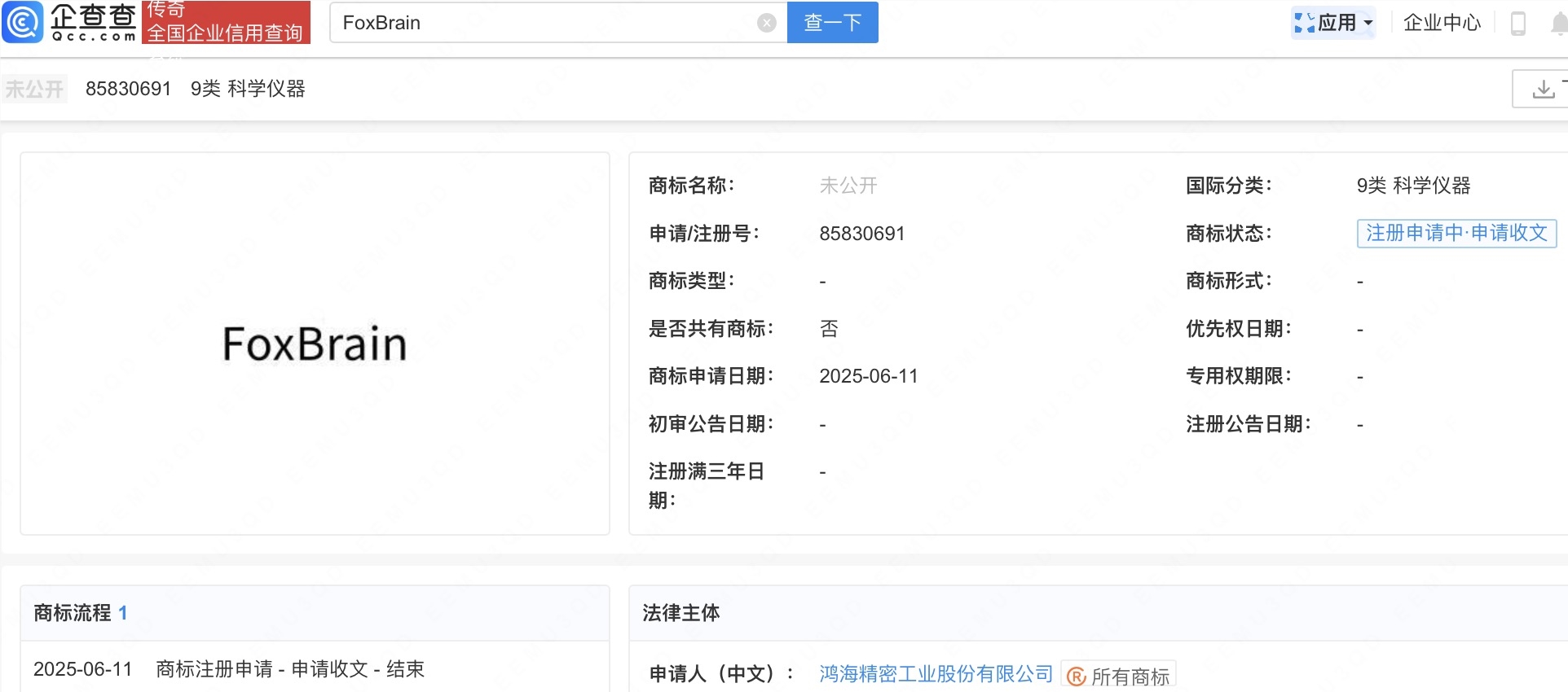 富士康母公司注册AI推理大模型商标