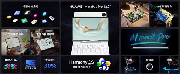 华为matepad pro 12. 2 英寸发布：最强鸿蒙 5 平板
3999 元起