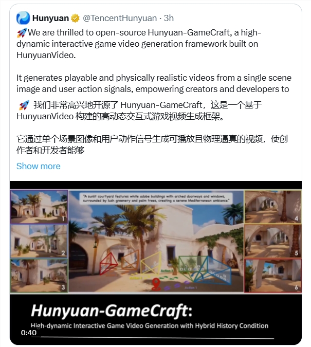 腾讯开源Hunyuan-GameCraft！单张图片秒变可玩游戏，RTX 4090轻松运行