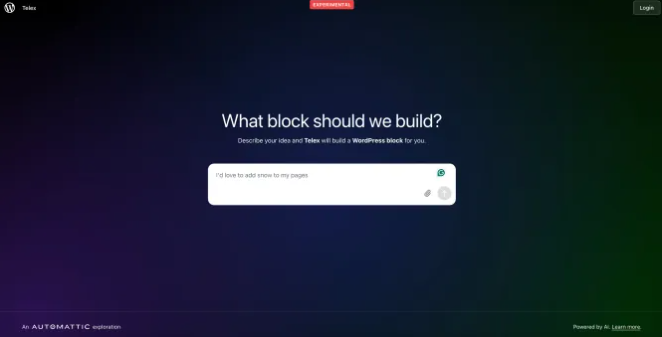 WordPress重磅推出AI工具Telex 简化网站构建过程