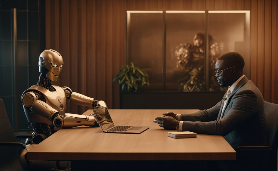 ai机器人和人类开会