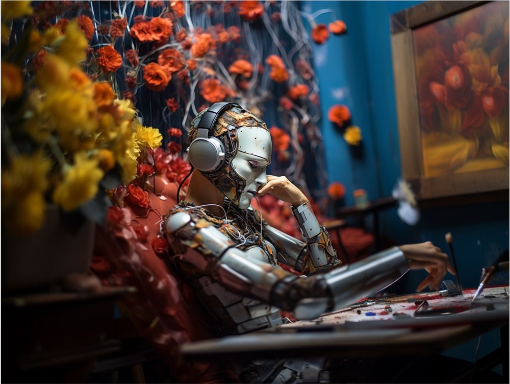 机器人画画 ai生成图片