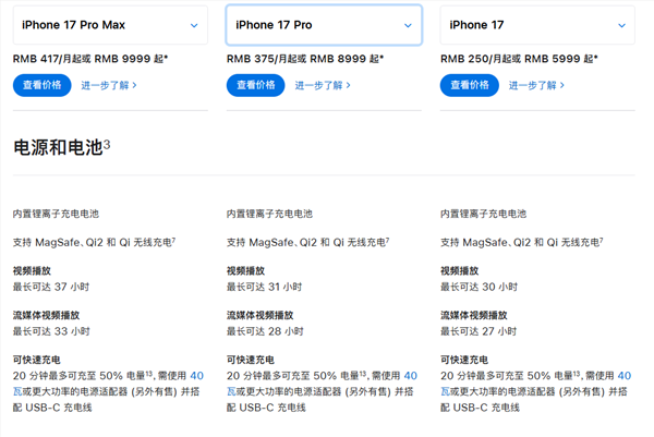 苹果良心了：iPhone 17系列支持40W快充 最高或达60W