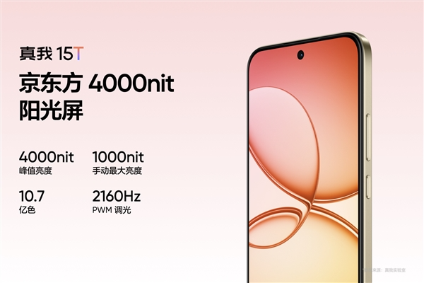 真我15t发布：人人都买得起的小直屏 1199元起