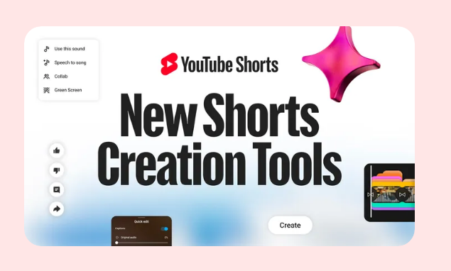 YouTube 发布多款生成式 AI 创作工具，加速 Shorts 视频创作