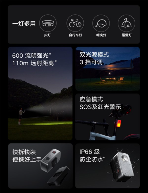 600流明强光、110米远射！小米发布米家户外多功能灯：众筹价89元