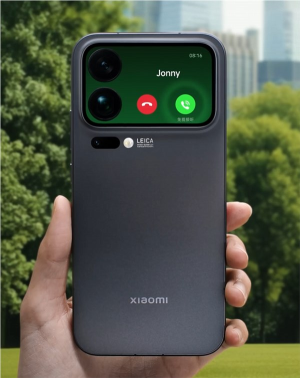 小米17 pro系列背屏交互演示：支持自拍预览、接打电话、信息展示