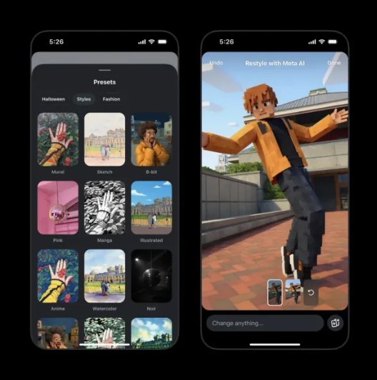 Meta 将 AI 编辑功能直接嵌入 Instagram Stories，一键生成梦幻特效