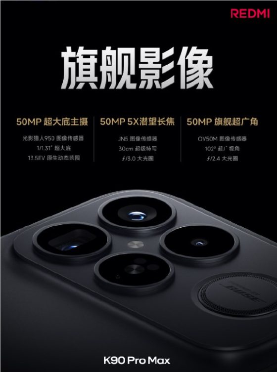redmi首次！redmi k90 pro max搭载5倍光学变焦潜望镜
