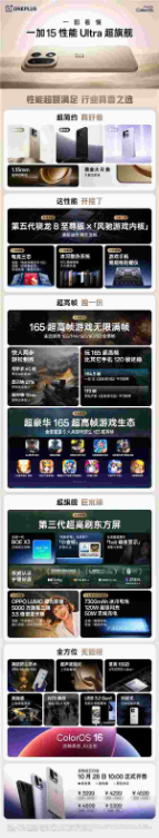 3999元起！一图看懂一加15：性能ultra旗舰、首发165hz高刷高分