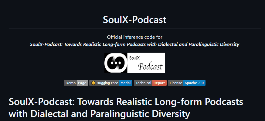  Soul语音模型SoulX-Podcast震撼发布：90分钟无中断播客生成，AI语音革命再升级