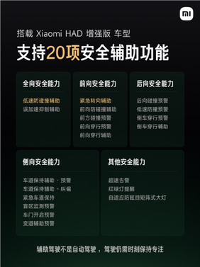 安全是前提！小米PPT大字标注：辅助驾驶不是自动驾驶 驾驶仍需时刻保持专注