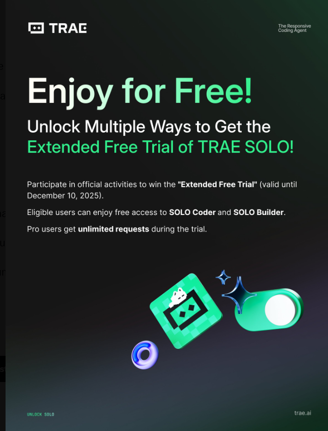 字节跳动 TRAE SOLO 模式中国版正式上线，免费开放助力全流程高效开发