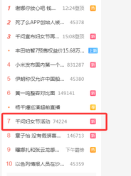 平台妇女节活动登上热搜榜单截图