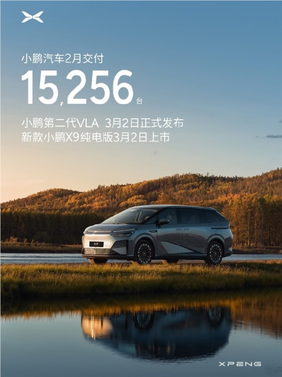 小鹏汽车公布2月交付数据及技术更新计划