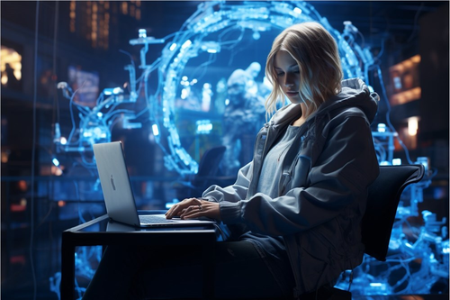 女程序员 办公 (图片来源:ai合成) 女程序员 办公