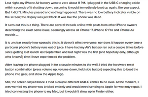 苹果用户请注意!新款iphone电量耗尽后可能无法开机 多款机型受影响