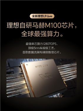 全球最强算力！理想自研马赫m100芯片官宣：理想l9 livis首发