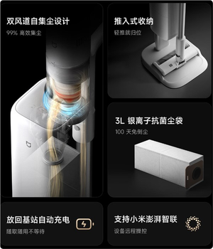 1499元 米家无线吸尘器4 pro上市：自动集尘 蓝光探尘