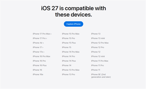 苹果ios 27正式发布！siri ai重磅登场 app启动速度提升30%